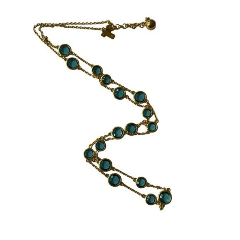kate spade long scatter necklace with teal crystals - Picture 6 of 7